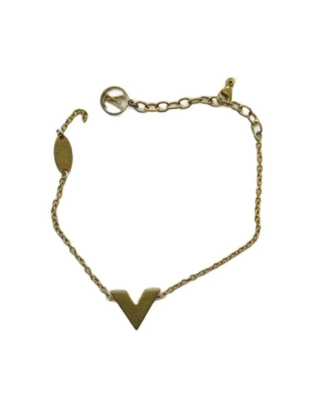 Louis Vuitton Bracelet Bangle Logo Gold